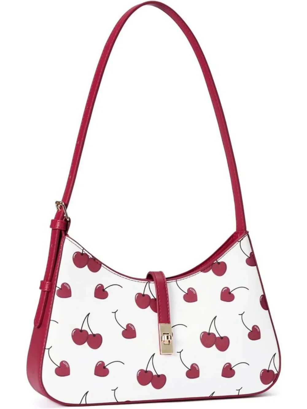 Vegan Leather Cherry Hobo Bag for Women, Adjustable Crossbody Purse, Stylish